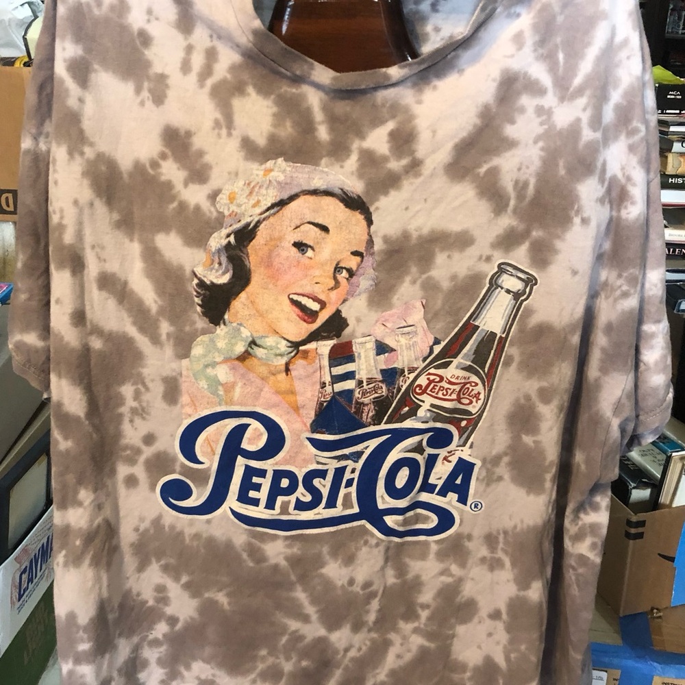 Pepsi Gray Tye Die Style Cotton T-Shirt 3XL